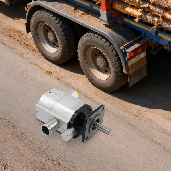 Hydraulisk vedklyvspump - Hydraulpump - För vedklyv/stockklyv - För hydraulolja - För tippvagnar och gaffeltruckar - Svart