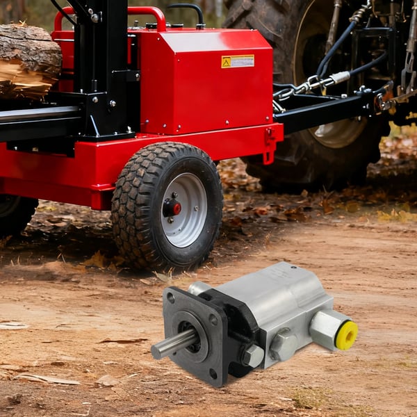 Hydraulisk vedklyvspump - Hydraulpump - För vedklyv/stockklyv - För hydraulolja - För tippvagnar och gaffeltruckar - Svart