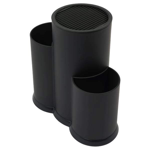 Veitsiteline - Universaali pidike - Irrotettavat urat - Tilaa 4–5 veitselle - Terille 5–8 cm - Halkaisija 11,2 cm - Materiaali PP+TPR - Musta