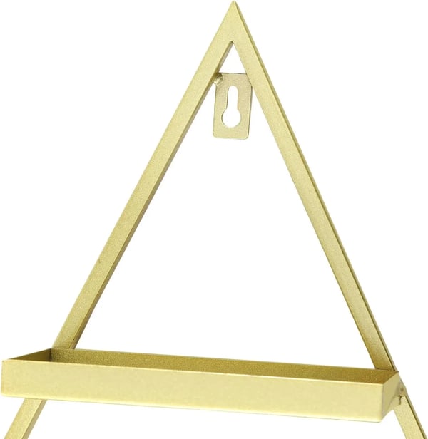 Neglelakshylde & stativ - Væghængt metalhylde - Triangulært display - 10-pak - Til kosmetik - Guld