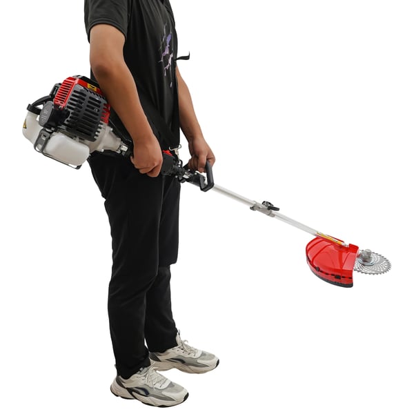 Benzindrevet have-multiværktøj - Plæneklipper/Hækkeklipper - 52 cm³ 2-takt - 1,7 kW - 6500–8500 o/min - Rød