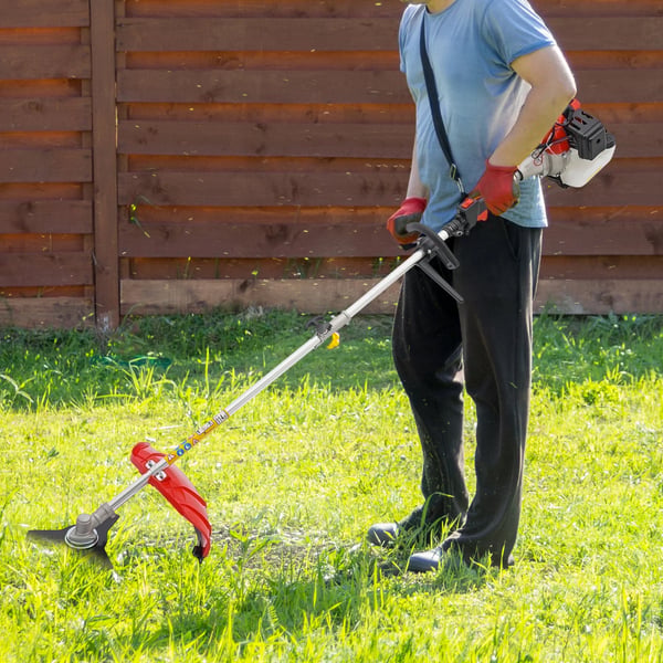 Benzindrevet have-multiværktøj - Plæneklipper/Hækkeklipper - 52 cm³ 2-takt - 1,7 kW - 6500–8500 o/min - Rød