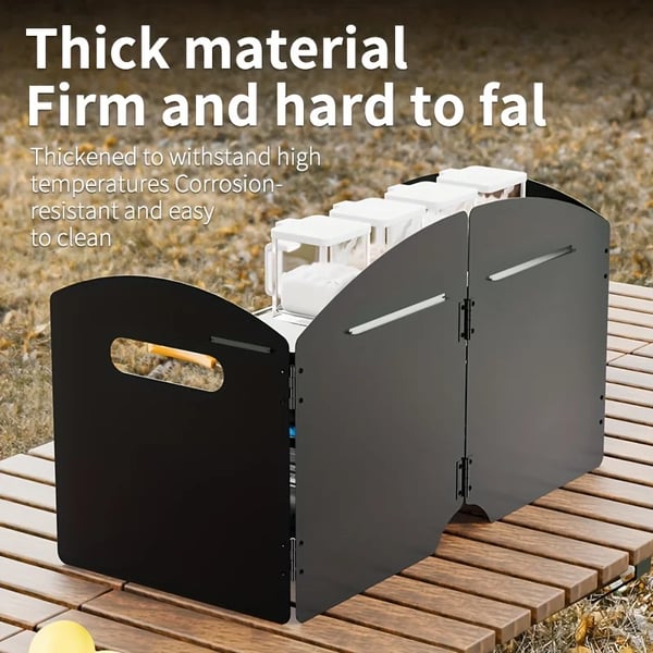 Vindskydd för campingkök - Fällbar modell - Aluminiumlegering - Ultralätt - Portabel - För gasolkök & grill