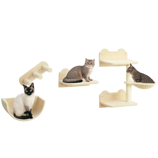 Kattmöbel - Kattträd & Klösträd - 40×28×73 cm - 4 Nivåer - Sisalstolpar - Plysch - Spånskiva - Beige
