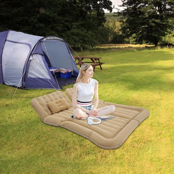 Oppustelig bilmadras - SUV luftmadras - Elektrisk pumpe - 300 kg bæreevne - Stor liggeflade - Tykkelse under 20 cm - Til camping og roadtrips