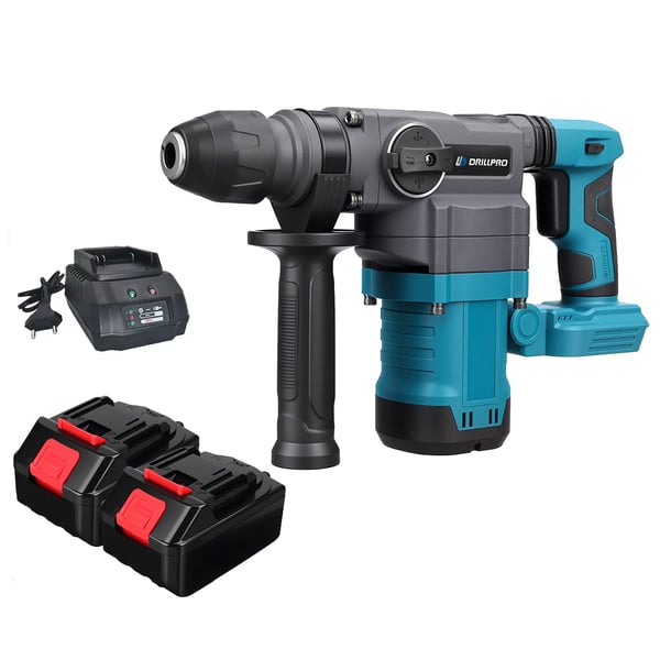Poravasara - Akkukäyttöinen - 18V Harjaton - 2 Akkua - 10 J Iskuenergia - 3300 rpm - 26 mm Poraushalkaisija - Sininen