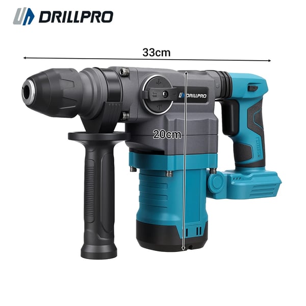 Poravasara - Akkukäyttöinen - 18V Harjaton - 2 Akkua - 10 J Iskuenergia - 3300 rpm - 26 mm Poraushalkaisija - Sininen