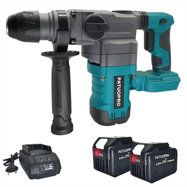Poravasara - Akkukäyttöinen - 18V Harjaton - 2 Akkua - 10 J Iskuenergia - 3300 rpm - 26 mm Poraushalkaisija - Sininen