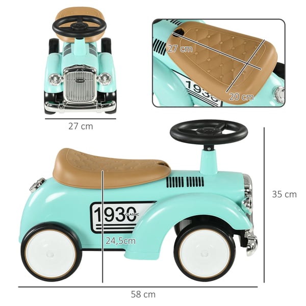 Gåbil för barn - Ride-on-bil - Ålder 12–36 månader - Tuta - Förvaringsfack - Ratt - Fyra hjul - Mått 58 x 27 x 35 cm - Grön