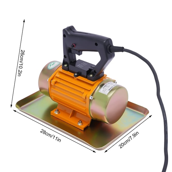 Betonvibratormotor - Vibrationsmotor - Enfaset - 250 W - 220 V 50 Hz - 200 kg vibrationskraft - 3500 omdr./min - Kabel 1,5 m - Guld