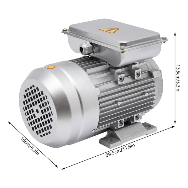Elmotor - 1-faset AC-motor - 240V 750W - Kobberviklinger - IP55 - Høj virkningsgrad - Aluminiumhus - Til industrimaskiner