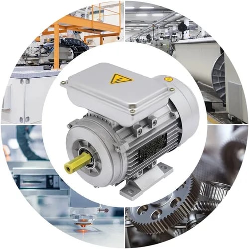 Elmotor - 1-faset AC-motor - 240V 750W - Kobberviklinger - IP55 - Høj virkningsgrad - Aluminiumhus - Til industrimaskiner