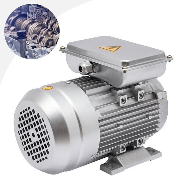 Elmotor - 1-faset AC-motor - 240V 750W - Kobberviklinger - IP55 - Høj virkningsgrad - Aluminiumhus - Til industrimaskiner