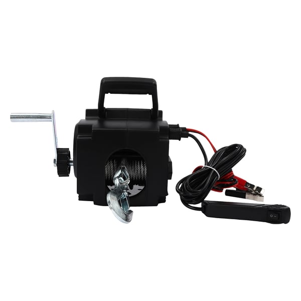 Elektrisk spil - 12V 300W - Trækkraft 907 kg - Rullelast 2721 kg - Kabel-/håndbetjening - Stål + ABS - 3 m strømkabel - Sort