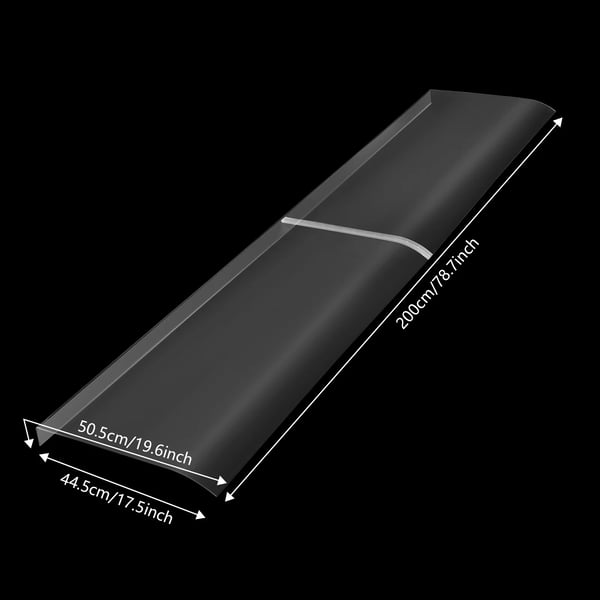 Ovi-/ikkunakatos - Katos 50×200 cm - Kirkas levy - PET/ABS - Seinäasennettava - Paksuus 3,5 mm - Valkoinen