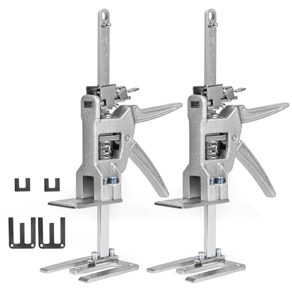Armløfter - Håndløfter - 2-pak - 30,4 cm Løft - Rustfrit Stål - Til Vinduer, Døre, Møbler - Med Taske - Sølv