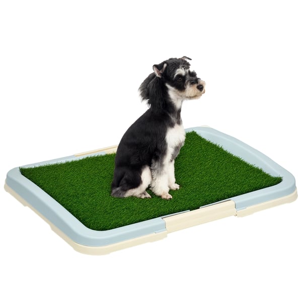 Hundtoalett - Konstgräs med galler och uppsamlingsbricka - Valpträning - 63 x 48,5 x 6 cm - Flerfärgad