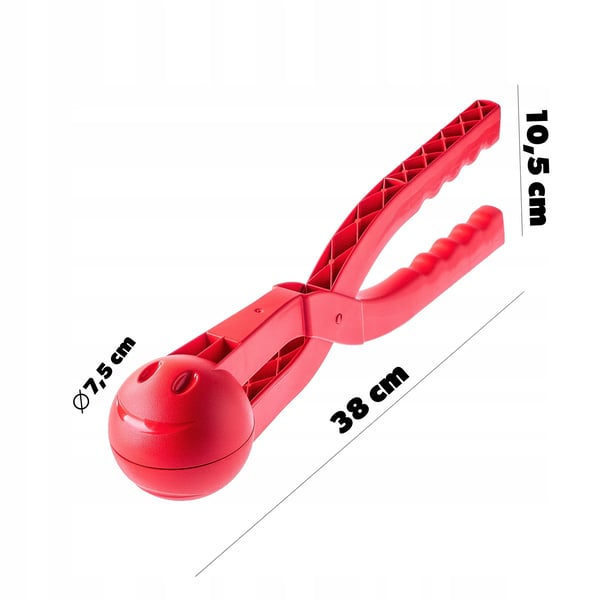 Sneboldform - Enkeltkugle-form - Sneboldtang til vinterleg - Holdbar plast - Ergonomisk greb - Rød