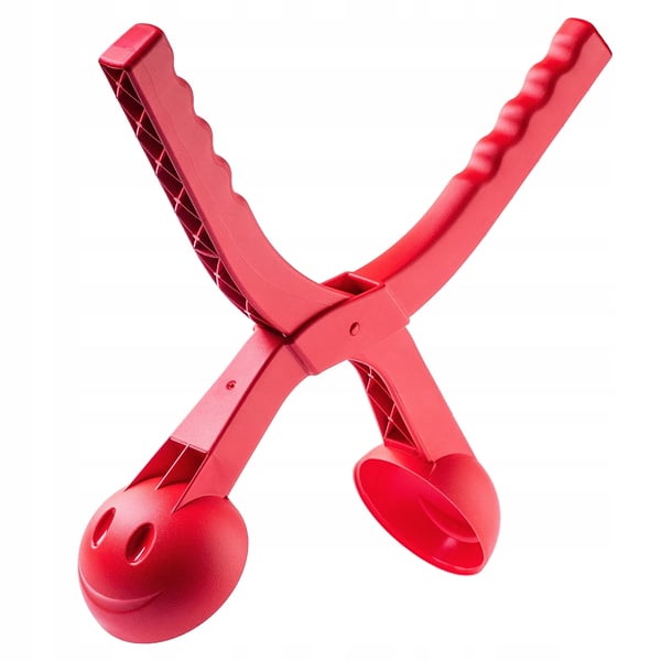 Sneboldform - Enkeltkugle-form - Sneboldtang til vinterleg - Holdbar plast - Ergonomisk greb - Rød