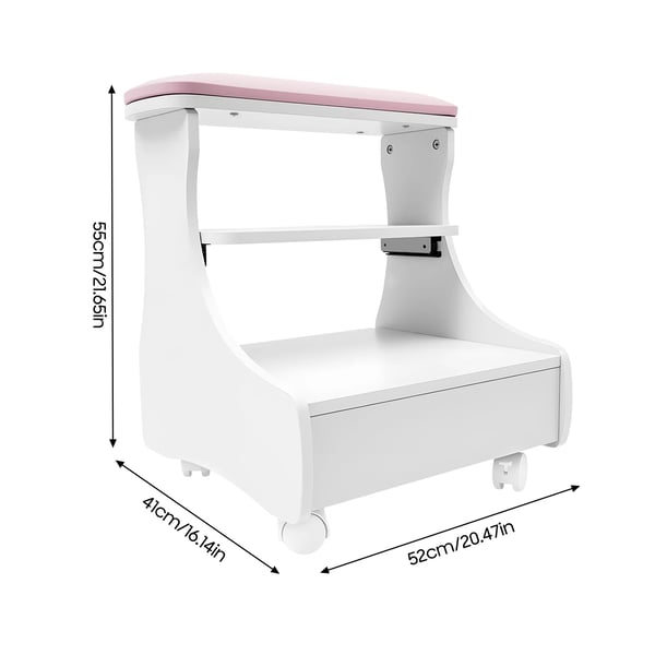 Fodbadvogn - Fodskammel til pedicure/manicure - Med Hjul - Fodstøtte - Salon & Spa - Samles Selv - Pink Fodbadvogn - Fodskammel til pedicure/manicure - Med Hjul - Fodstøtte - Salon & Spa - Samles Selv - Pink