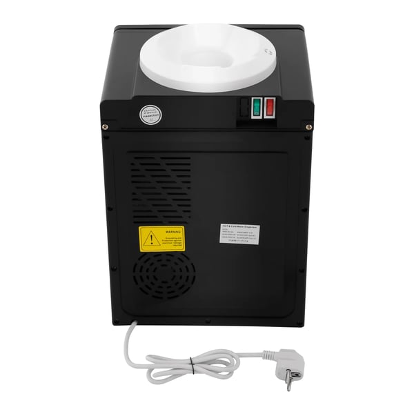 Vanddispenser - Bordmodel - 550 W - Kold & Varm - Dobbelt udløb - Drejeknap - Sort