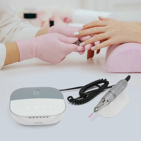 Neglefræser - Elektrisk neglefil - 35000 omdr./min - 30W - LCD-touchskærm - EU-stik - Aluminiumlegering - Hvid