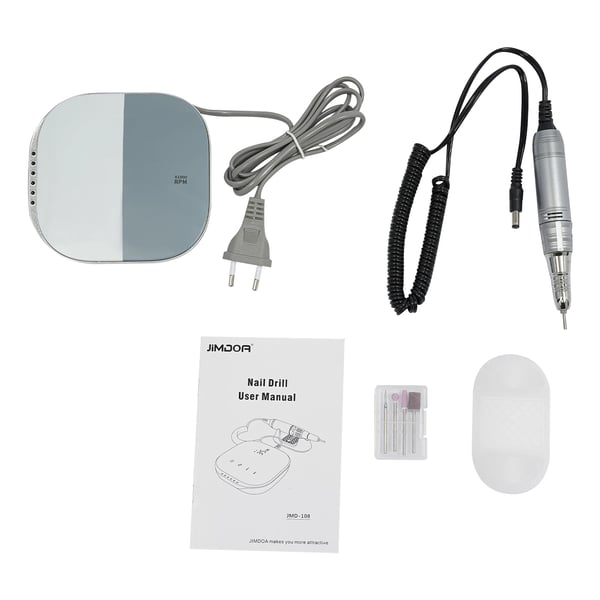 Neglefræser - Elektrisk neglefil - 35000 omdr./min - 30W - LCD-touchskærm - EU-stik - Aluminiumlegering - Hvid