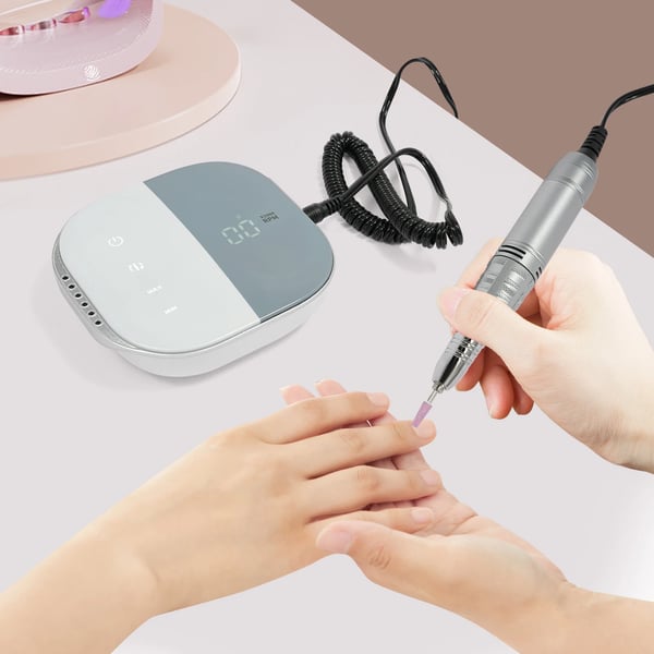 Neglefræser - Elektrisk neglefil - 35000 omdr./min - 30W - LCD-touchskærm - EU-stik - Aluminiumlegering - Hvid