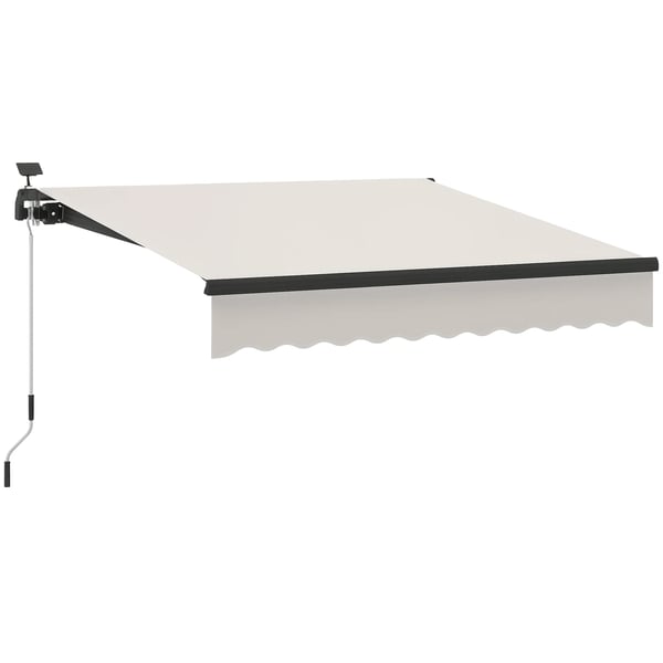 Markis - Manuell utdragbar - 3 x 2,5 m - Canvasduk - Vit