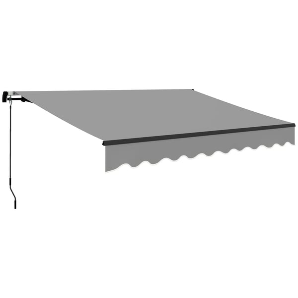 Terrassmarkis - Manuell utdragbar - 360×220 cm - UV30+ Skydd - Polyesterduk - Ljusgrå