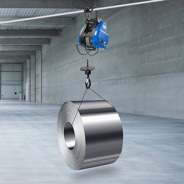 Elektrisk talje - Wirehejs - 1500 W motor - 250 kg løftekapacitet - Fjernbetjening - Til garage/lager/byggeri - Blå