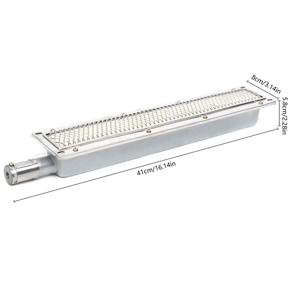 Gas infrarød keramisk brænder - Varmeplade - Industrivarme - Størrelse 41 x 8 x 5,8 cm - Rustfrit stål + jern - Til fødevaretørring, BBQ, grill