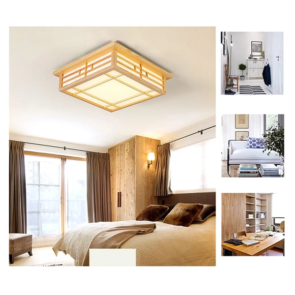 LED loftlampe - Plafond - Overflademonteret - Træ - 24 W - 220 V AC - Ikke dæmpbar - Varmhvid 3000K