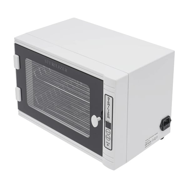 Sterilisator til negleværktøj - Steriliseringsskab - 12 L Kapacitet - Timer 5–60 min - Rustfri bakke - 220 V EU-stik - 8 W - CE-mærket - Sort