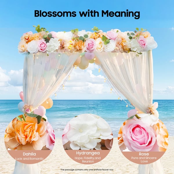 Kunstig silkeblomst-guirlande - Blomsterstreng - Bryllup & Forlovelse - Udendørs - Dekoration - Sort