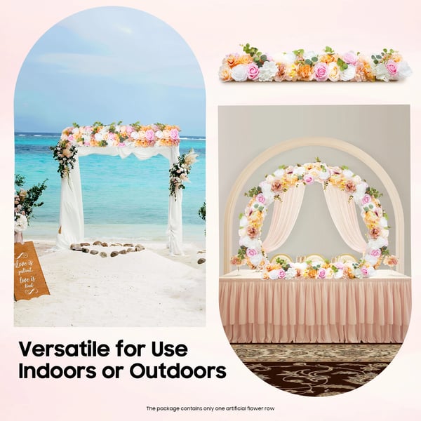 Kunstig silkeblomst-guirlande - Blomsterstreng - Bryllup & Forlovelse - Udendørs - Dekoration - Sort
