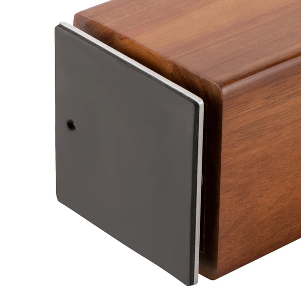 Magnetisk knivblok - Knivholder - 360° roterende - Træ & rustfrit stål - Fritstående til bordplade - Til køkkenknive & brødkniv - Brun