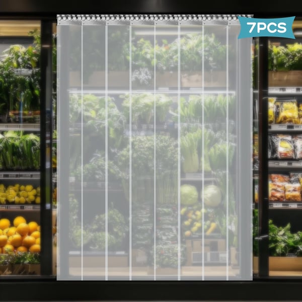 PVC strimmelgardin - Vinduesgardin - Loftmontering - Høj mørklægning 70–90% - Til franske vinduer - 4+ Paneler - Moderne stil - Hvid