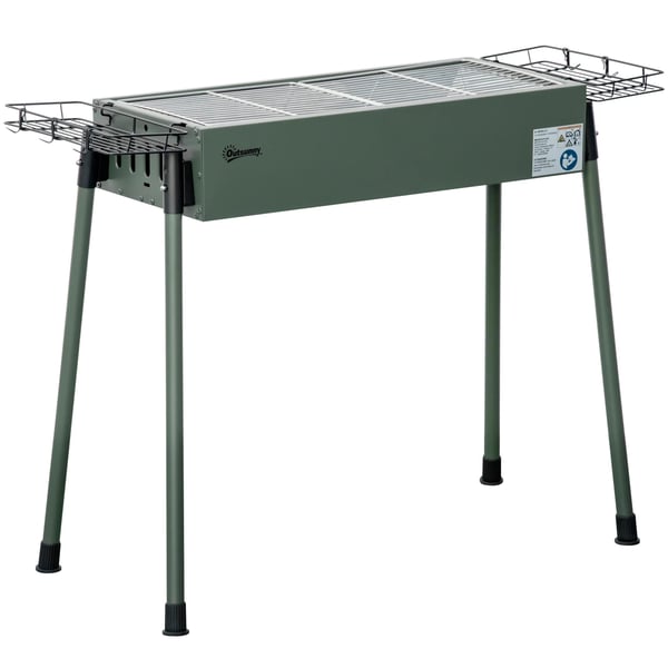 Kolgrill BBQ - Barbecue Grill - 2 Rostfria Grillgaller - Storlek 94 x 39 x 70 cm - Flerfärgad