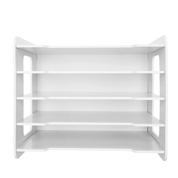 Skrivbordsorganisatör - Dokumentfack i 5 nivåer - PVC - 10 kg per hylla - 34×25×26,5 cm - Vit