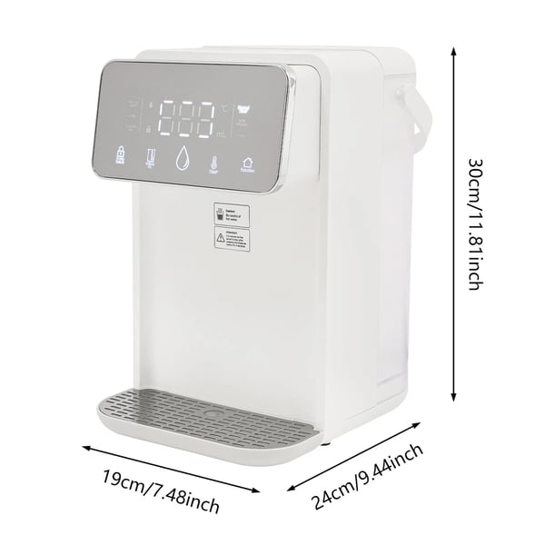 Varmtvandsdispenser - Instant vanddispenser - Kapacitet 3,5 l - Effekt 2000 W - Digitalt display - Hurtig opvarmning - Til kaffe & te - Hvid