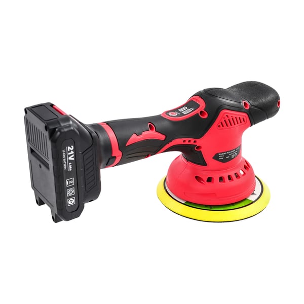 Bil polermaskine - Trådløs polermaskine - 350 W - 8 hastigheder - 2800–5500 rpm - 2000 mAh batteri - 100–240 V - 9 polerpuder