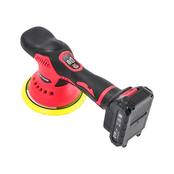 Bil polermaskine - Trådløs polermaskine - 350 W - 8 hastigheder - 2800–5500 rpm - 2000 mAh batteri - 100–240 V - 9 polerpuder