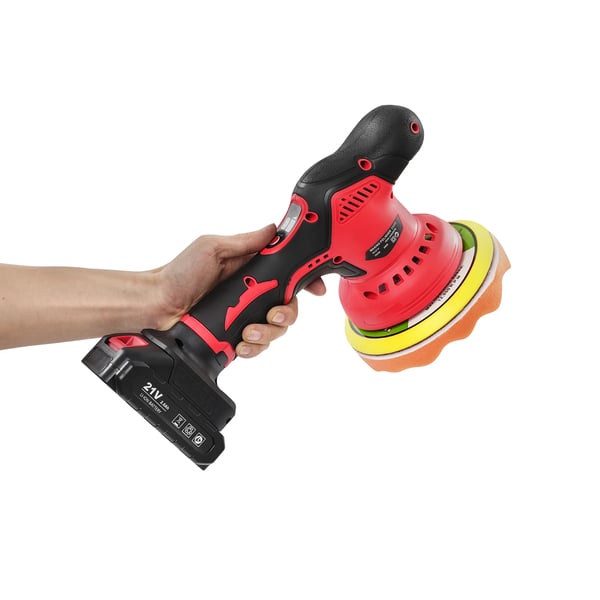 Bil polermaskine - Trådløs polermaskine - 350 W - 8 hastigheder - 2800–5500 rpm - 2000 mAh batteri - 100–240 V - 9 polerpuder