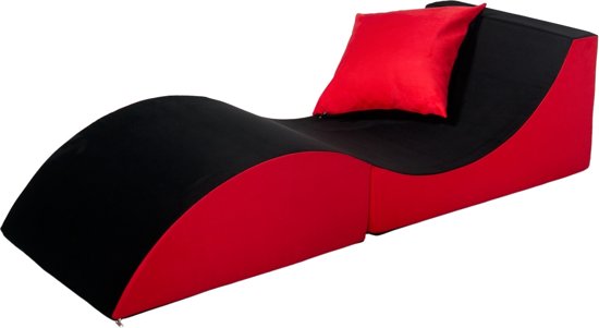 Relax lænestol - 60 x 150 x 40 cm - sort rød