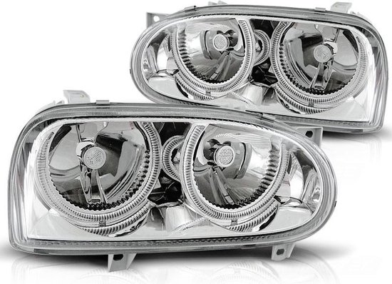 Ajovalot kaksoishalorenkaat VW GOLF 3 09 91-08 97 ANGEL EYES KROMI