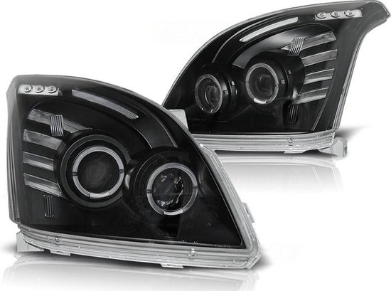 Ajovalot kaksoishalorenkaat TOYOTA LAND CRUISER 120 03-09 ANGEL EYES MUSTA