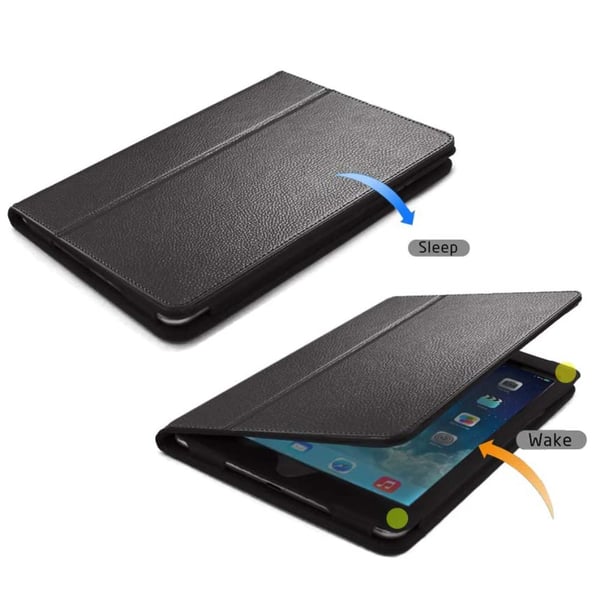 SKALO iPad Pro 12.9 (Gen 4/5/6) Duofold Litchi Flip Cover - Sort