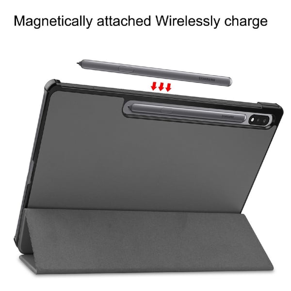 SKALO Samsung Tab S7 FE Trifold Suojakotelo - Harmaa