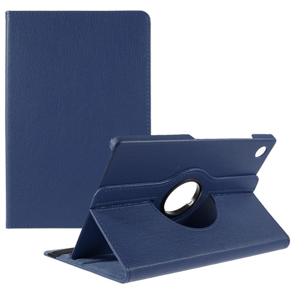SKALO Samsung Tab A8 10.5 (2021/2022) 360 Litchi Flip Cover - Mørkeblå